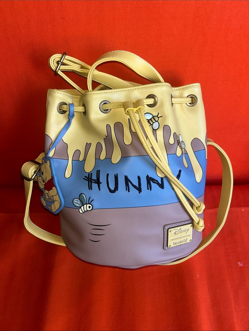 Disney x Loungefly Winnie the Pooh 'Hunny' Yellow & Blue Bucket Bag Purse